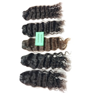100% Remy Naturel Sud Indien Extensions de Cheveux Humains En Gros Vierge Vague Noir Couleur Double Trame Machine Ondulés Bundles HD Dentelle - Product Image 3