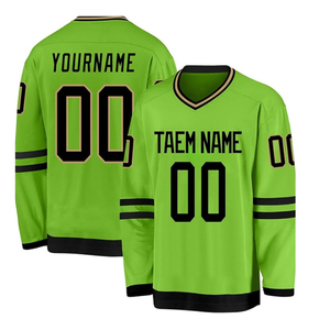 100% poliéster equipo desgaste venta al por mayor precio directo de fábrica de diseño personalizado jersey de hockey sobre hielo para adultos - Product Image 3