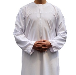 Thobe marocain à manches longues de grande taille 5xl pour hommes thobe traditionnel du Qatar pour hommes teint en blanc poches latérales personnalisées vente en gros - Product Image 6
