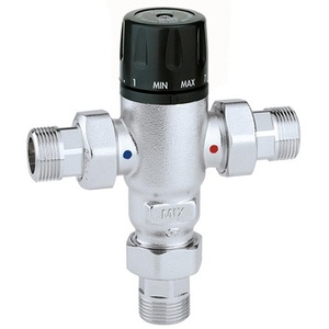 CA <b>Thermostatic</b> Mixer with Check Valves 3/4 Inch 30-65 Degrees C Adjustable <b>Control</b> Valves - Product Image 1