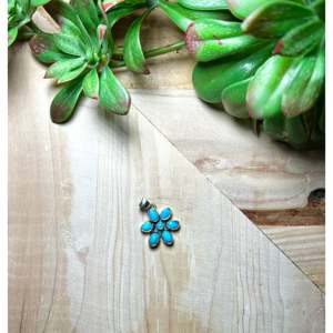 Kingman Turquoise & Sterling Silver Pendant Navajo-<b>Crafted</b> Cultural Collectible Jewelry for Men & Women - Product Image 2