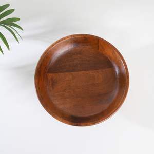 Support de saladier à fruits en bois moderne, écologique et artisanal, en bois de manguier, piédestal, centre de table, décoration de table, diamètre 26 cm, 11 - Product Image 2