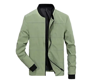 Veste coupe-vent zippée pour hommes personnalisée Veste coupe-vent décontractée d'extérieur de couleur unie pour hommes - Product Image 5