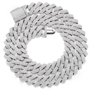 Collar Cubano de 15 mm, Oro Blanco de 10k, Diamantes Sueltos DEF VS, Productos de Venta Caliente, Collar Cubano para Hombre de 7-24 Pulgadas, Regalo de Cumpleaños - Product Image 3