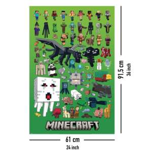 Póster de Montaje de Personajes de Minecraft, Decoración Colgante de Plástico Impresa Digitalmente para el Hogar o la Oficina - Product Image 4