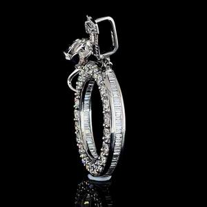 Colgante de moissanita personalizado con flor rosa para mujer, colgante helado VVS, diamantes redondos de corte brillante, Plata de Ley 925 - Product Image 3