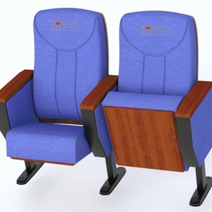 Silla de auditorio de iglesia de respaldo bajo de calidad con madera de diseño moderno y polietileno de tela para Cine escolar y uso en salas de Iglesia - Product Image 5