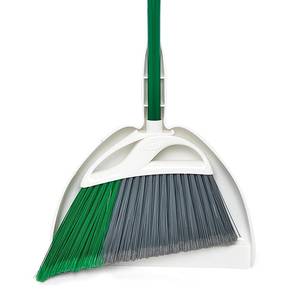 Balai moderne 2-en-1 à 13 angles avec pelle, manche en acier pour usage intérieur et extérieur, avec options de tête en poils en plastique PET - Product Image 4