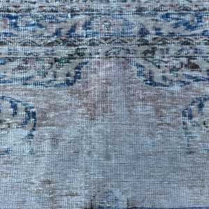 Alfombra Turca Vintage, Alfombra de Pasillo de 2.4x6 pies, Alfombra Floral Azul y Blanca - Product Image 5