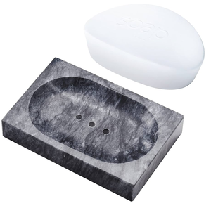 Porte-savon en pierre naturelle décoratif Beige travertin marbre aiguisé salle de bain travertin porte-savon marbre plateau vague de savon - Product Image 2