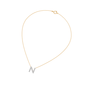 สร้อยคอจี้ตัวอักษร N ทองคำแท้ 14k ประดับเพชร สร้อยคอจี้ตัวอักษรแบบกำหนดเอง ทองคำแท้ เครื่องประดับชั้นดี จี้เก๋ไก๋สำหรับผู้หญิง รับผลิตแบบ OEM ODM - Product Image 3