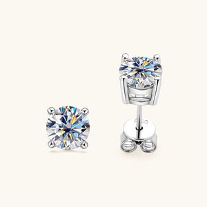 Boucles d'oreilles en diamant de qualité supérieure avec couleur VVS/D Moissanite et revêtement anti-ternissement du fournisseur indien - Product Image 2