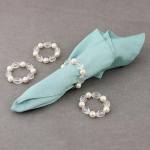 Anneau de serviette élégant de forme ronde en fer et cristal, avec détails en bois et papier, idéal pour mariages, Noël, fêtes et occasions spéciales - Product Image 6