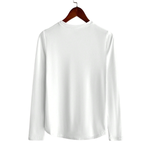 Camiseta Básica de Manga Larga para Mujer, Cuello Redondo, Elástica, Informal, Holgada, Transpirable, de Secado Rápido, Lisa, para Uso Diario, Ligera - Product Image 2