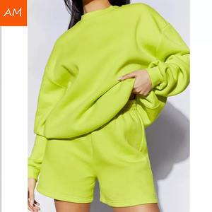 Ensemble de pyjamas 2 pièces fitness décontracté pour femmes respirant pour vêtements de salon avec hauts à col rond cordon de serrage taille short doux à manches courtes - Product Image 4