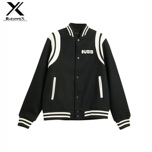 Women's Wool Varsity Jacket Custom Letterman Solid Windproof Plain Dyed Fabric Printed Techniques Fur Pocket - Product Image 5