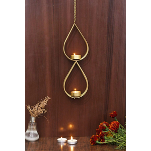Porte-lampe à thé en fer doré fait à la main, parfait pour la décoration intérieure, les événements, les accessoires d'éclairage, élégants et élégants. - Product Image 4