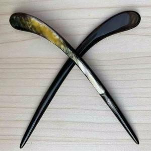 กิ๊บติดผมทำจากเขาควายขัดเงาสำหรับผู้หญิง ไม้จัดแต่งทรงผมจากเขาควาย อุปกรณ์เสริมจากธรรมชาติ - Product Image 1