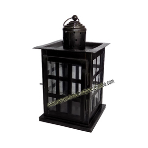 Top Selling High Quality Square Iron Candle <b>Lanterns</b> in <b>Black</b> Color for Home Restaurant Hotel Party and Festival Decoration - Product Image 5