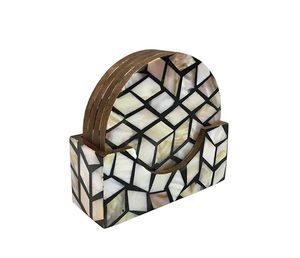 Dessous de verre en nacre dernier design pour sous-verre incrusté de café et de thé avec support de sous-verre pour la vente chaude - Product Image 2