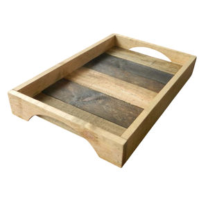 Plateau de service en bois de conception tendance plateau en bois de qualité supérieure avec poignées en métal pour vente chaude accessoires de cuisine pour la maison - Product Image 6