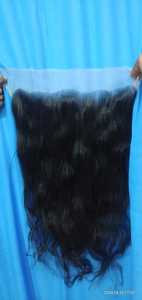 Meilleure vente 13X4 droite transparente fermeture à lacet Original indien cheveux bruts armure droite ondulée extensions de cheveux humains - Product Image 2