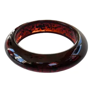 Vintage Bracelet Root Beer Acrylic Resin Wide Bangle Chunky Funky Amber Indian Bangles Retro Design Wholesale for women