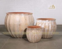 Atlantis di alta qualità vecchio vaso di fiori in ceramica bianca AN313H55OW per la decorazione di casa e giardino Mini creazioni paesaggistiche