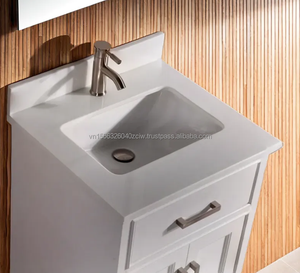 Phuoc Hung PHSVS30 - Juego de Espejo de Vanidad Moderno de 30 Pulgadas con Mueble de Madera Maciza y Contrachapada, Montado en el Suelo, con Lavabo Individual y 1 Año de Garantía - Product Image 3