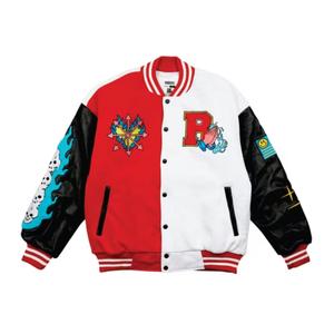 Veste de baseball Letterman pour hommes manches en cuir de laine noir véritable service OEM caractère universitaire en cuir noir Varsity - Product Image 1