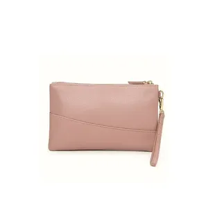 High Quality Classic Leather Women's Wristlet Vintage Style Zipper Closure <b>Purse</b> - Product Image 1