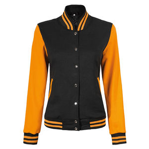 Chaquetas universitarias de primera calidad para mujer, chaquetas con letras bordadas personalizadas para mujer, perfectas para deportes universitarios y de equipo, servicio OEM - Product Image 1