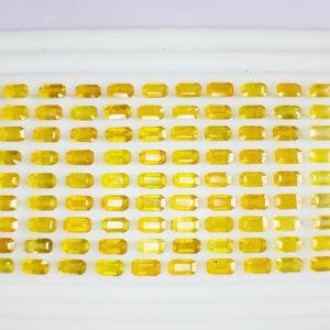 Saphir jaune naturel chauffé et traité 7*5MM qualité AAA et lustre AAA excellente couleur pierres précieuses en vrac parfaites pour les bijoux - Product Image 4