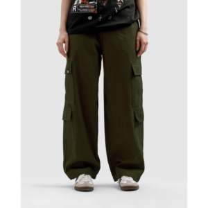 Pantalon cargo vert olive en toile - Product Image 5