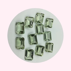 พลอยอเมทิสต์แปดเหลี่ยมสีเขียวธรรมชาติที่ผ่านการรับรองคุณภาพระดับพรีเมียมอัญมณีนาโนลิสีเขียวมรกต - Product Image 3