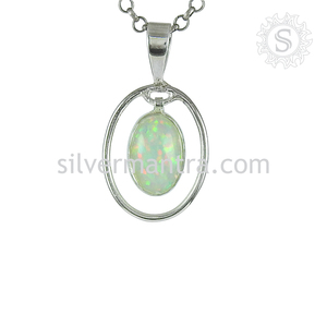 Produit le plus vendu 925 argent Sterling opale naturelle pierre précieuse forme ovale pendentif bohème bijoux faits à la main fournisseurs de gros - Product Image 5