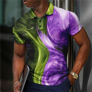 New Men's Polo <b>Shirt</b> 3D <b>Rainbow</b> Printed Men Short Sleeve Casual Summer Clothes Breathable <b>Shirt</b> - Product Image 6