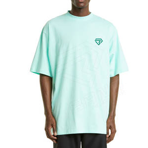 Camisetas extragrandes de algodón GSM 220 para hombre, MOQ bajo, Color sólido, cuello redondo, transpirable, ropa de verano para exteriores, talla grande, diseño liso en blanco - Product Image 3