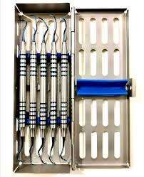 Dental Vista Tunneling Curettes Implantología Recubrimiento de titanio Juego de 5 PCS juego dental instrumentos quirúrgicos - Product Image 4