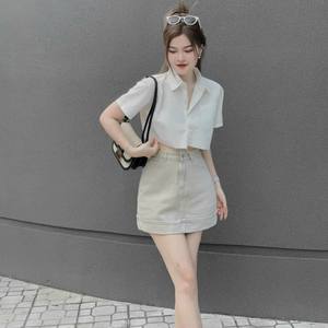 Croptop tri femmes ensemble usine naturel lavable emballage personnalisé Vietnam fabricant ensemble pour fille 2 pièces tri - Product Image 5