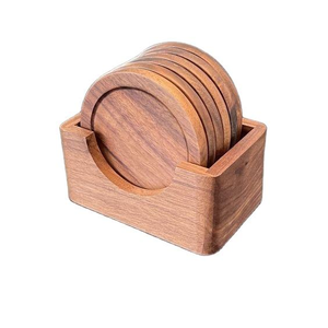 Posavasos Artesanales Irregulares de Madera de Acacia Clásica para Decoración del Hogar, Logotipo Personalizado, Ecológicos, No Tóxicos, Diámetro Personalizado, Saniya - Product Image 3