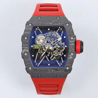 Montre de luxe pour homme de style sportif haut de gamme, entièrement automatique, mécanique, en fibre de carbone, de haute précision, modèle RM 3502