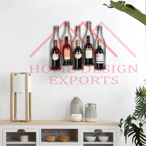 5 chai treo tường chai rượu vang giá bằng đồng <span class=keywords><strong>2025</strong></span> <span class=keywords><strong>New</strong></span> Arrival kim loại giữ chai rượu vang cho treo tường khách sạn giữ rượu vang - Product Image 5