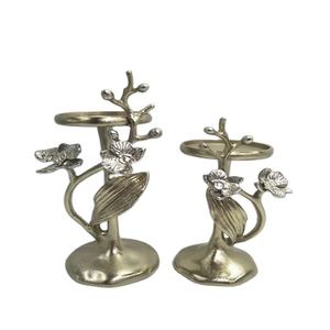 Juego de candelabros con diseño de flores de Metal, Set de 2 portavelas para restaurantes, hoteles en casa, velas acabadas en plata, festivales y artesanías - Product Image 3