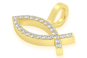 Colgante de pez de diamante cultivado en laboratorio de alta calidad, conjunto de moda, con Micro pavé de diamante, colgante de pez Cristiano - Product Image 6