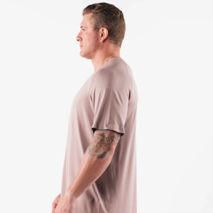 Camisetas transpirables hechas a medida para hombre 2025, camiseta lisa ajustada de mezcla de algodón de manga corta con logotipo personalizado para uso diario - Product Image 3