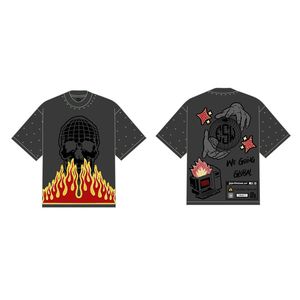 เสื้อยืดผ้าฝ้ายลายสตรีทแวร์เสื้อยืดพิมพ์โลโก้ออกแบบได้ตามต้องการระบายอากาศได้ดี - Product Image 2
