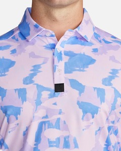 La mejor calidad personalizada Sublimación Impresión UPF 50 + Poliéster Spandex Mezcla HUMEDAD WICKING Golf Polos OEM - Product Image 3