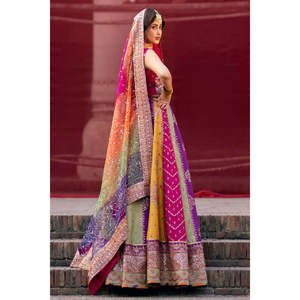 Vestido de Novia de Lujo Bin Ilyas, Edición 2025, Estilo Maxi de Seda Cruda, con Ilusión de Princesa, Borlas, Lazo, Línea A y Adornos Florales - Product Image 5