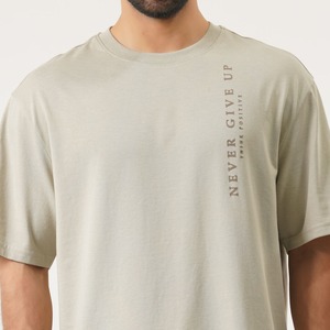 Usine directe en gros coton imprimé personnalisé 240 GSM épaule tombante Cool Fit Streetwear t-shirt surdimensionné - Product Image 2